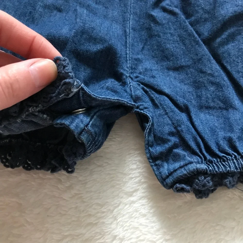 NWT 7FAM infant denim romper